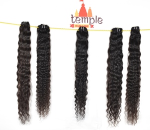 Paquetes indios procesados Natural 100% Remy máquina de ondas profundas doble trama Color Natural negro mujeres ninguna extensiones de cabello humano - Product Image 2