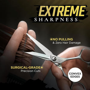 Tijeras de corte de pelo de acero inoxidable de 6,5 pulgadas, tijeras de corte de pelo para hombres/mujeres, Kit de tijeras de recorte profesional - Product Image 2