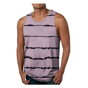 High Quality Luxury Men's Summer Stripe 100% Cotton Quick Dry Breathable Tank <b>Top</b> Bangladesh Best Price - Product Image 4