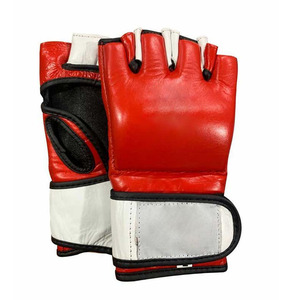 New Design Premium Cowhide Leather MMA Gloves Custom Logo Color Breathable Hook Loop Closure Qaswa Sports QS-MMA-27 UV - Product Image 1