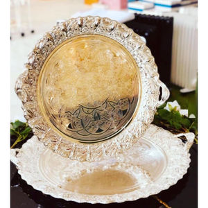 Plateau de service en acier inoxydable avec poignées Décoration de table vintage Serveur de nourriture Ware à prix abordable - Product Image 3