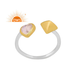 แหวนเงินแท้ลายพระจันทร์สีรุ้งธรรมชาติปรับได้แหวนเครื่องประดับผู้ผลิต - Product Image 1