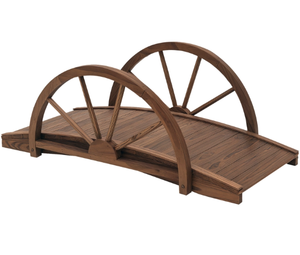 Puente de Jardín Arqueado de Madera Maciza (Decorativo) - Product Image 6