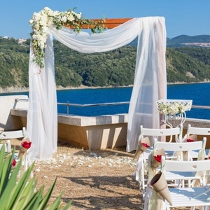 Draperies d'arche de mariage transparentes de couleurs personnalisées pour fonds de décoration, cérémonie de mariage et auvent de <span class=keywords><strong>lit</strong></span> - Product Image 1