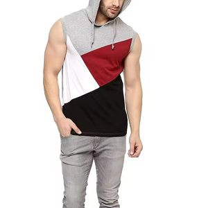 Camiseta Deportiva con Capucha para Hombre, Sin Mangas, con Bloques de Color, Diseñada para Entrenamiento en Gimnasio, Logotipo Personalizado, Chaleco Deportivo Sin Mangas - Product Image 2