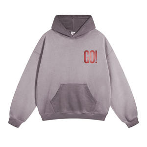 Meilleure qualité Acid Wash Hoodies Full Sleeve Sun Fad personnalisé sérigraphié Logo Outwear élégant Sweatshirts et sweats à capuche - Product Image 6