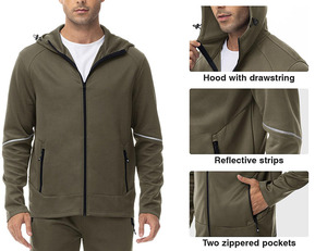 Survêtement personnalisé à col montant, pantalon de jogging, survêtement zippé pour hommes, polyester léger, imprimé pour l'hiver - Product Image 5