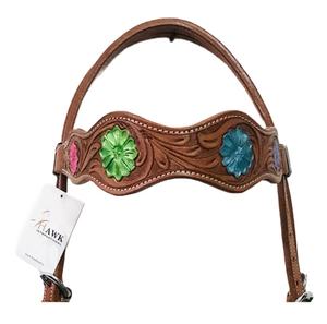 Vente en gros de têtière Western en cuir véritable pour l'équitation Conception de couleur sculptée Meilleure qualité Prix compétitif Équestre - Product Image 2