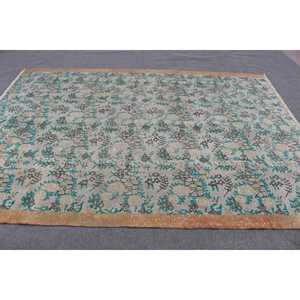 Alfombra Turca de 6.5x9.1 pies, Alfombra Vintage Azul a Rayas de Lana - Product Image 2