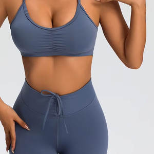 ชุดโยคะสปอร์ตบราและเลกกิ้งแห้งเร็วระบายอากาศสำหรับผู้หญิง พร้อมโลโก้ด้านหน้า ชุดออกกำลังกาย 2 ชิ้น - Product Image 6