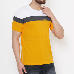 Venta al por mayor de punto 100% algodón y fibra de bambú camiseta de los hombres transpirable de secado rápido patrón sólido logotipo personalizado bajo MOQ servicio OEM - Product Image 1