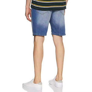 Pantalones cortos de mezclilla rectos de corte holgado de talla grande para hombre con logotipo personalizado de fabricante, ropa de calle ligera, cintura alta, 100% algodón, secado rápido - Product Image 2