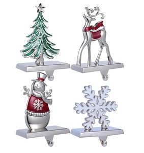 ชุด4A คริสต์มาสหรูหราสีเงินถ่วงน้ำหนักที่วางของตกแต่งคริสต์มาสในสไตล์เทียม - Product Image 1