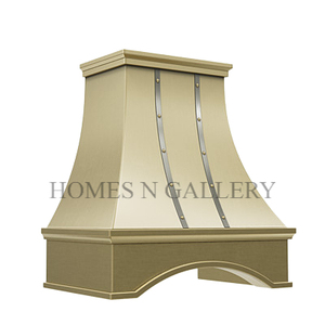 Hotte de cuisine architecturale artisanale en laiton sur mesure, hotte de designer faite à la main en laiton massif pur, hotte murale - Product Image 3