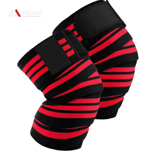 Factory Direct Custom Logo Elastic Bodybuilding Powerlifting Wraps Unisex Breathable Knee Supports Weightlifting Custom Weight - Product Image 2