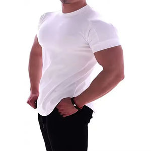 Camisas de entrenamiento para hombre, camisetas de manga corta para gimnasio que absorben la humedad para correr, camiseta de trabajo informal atlética para hombres - Product Image 3