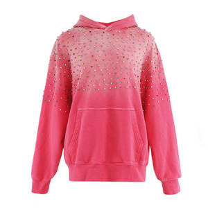 Full Zipper Fashion Rhinestone Hoodie Chill and Sparkle con Rhinestone Hoodie para hombres y mujeres - Product Image 3