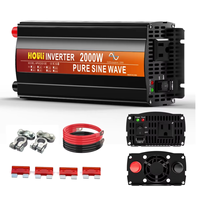 HOULI Onduleur à onde sinusoïdale pure 24V/110V monophasé 2000W/3000W/4000W, entrée CC 12V, sortie CA 50/60Hz, efficacité 90%, modèle domestique et automobile