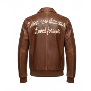 Veste en cuir véritable vieilli style vintage unisexe, manteau de motard rétro en cuir de vachette marron, coupe-vent streetwear professionnel - Product Image 2