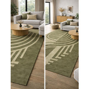 Tapis géométrique vert contemporain Décoration d'intérieur Tapis abstrait pour la maison et la décoration de pique-nique Cadeau de Noël pour le salon la chambre à coucher - Product Image 3
