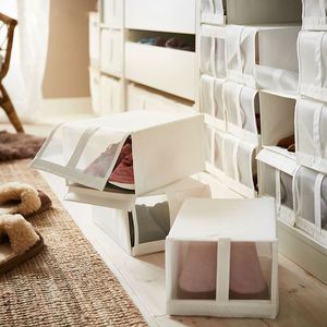 Black Oxford Cloth Foldable <b>Storage</b> Box Set of <b>4</b> Closet Organizer Bins - Product Image 5