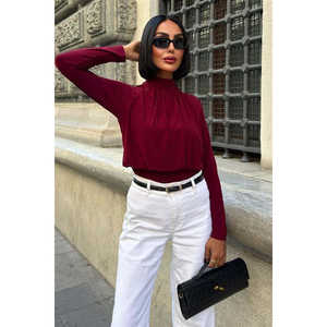 Chemise à col roulé pour femme Sandy avec détail drapé, collection 3480 - Product Image 6