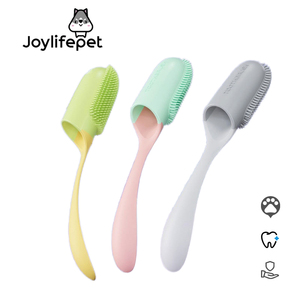 Brosse à dents transfrontalière écologique pour animaux de compagnie avec poignée Brosse de nettoyage des dents à colle douce pour l'hygiène buccale des chiens et des chats - Product Image 1