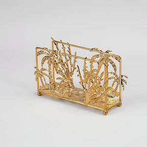 Boîte à mouchoirs dorée, hôtel, restaurant, décoration de la maison, boîte à mouchoirs en métal papillon en fer, boîte à mouchoirs décorative - Product Image 3