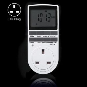 Smart Home <b>Plug</b>-in Power Socket with LCD Clock <b>Timer</b> AC 230V Changeable UK <b>Plug</b> 12/24h - Product Image 1