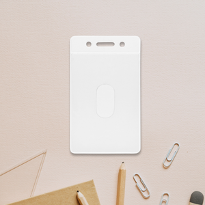 Porte-badge en PVC souple durable avec 2 poches pour carte d'identité et nom - Product Image 1