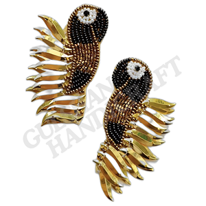 Beaded Embroidery Cotton Handmade Embroidered Fashion Multi-Colour Women's Earrings <b>Artificial</b> Jewelry <b>Best</b> Quality Wholesale - Product Image 3