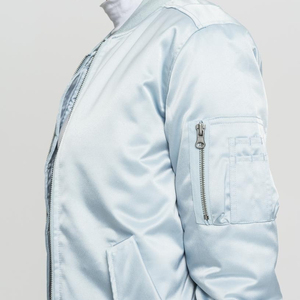 Chaqueta bomber de mujer transpirable de inspiración vintage personalizada OEM al por mayor chaqueta de piel de oveja de satén repelente al agua para mujer - Product Image 3