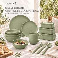 Collection de Vaisselle Moderne Bicolore en Paille de Blé pour la Restauration et l'Hôtellerie (Vente en Gros)