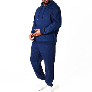 Personnaliser survêtement hommes grande taille hommes grande couleur pure printemps simple et grand vêtements deux pièces ensemble frais Sport costume - Product Image 1