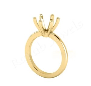 Venta al por mayor de lujo de compromiso de la boda de la punta de la banda de alta calidad genuino 9K 10K oro amarillo puro Semi montaje en blanco de configuración para personalizado - Product Image 6