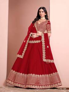 À la mode fantaisie à la mode tenue attrayante haute qualité Art soie Lehenga Choli & Dupatta avec travail de broderie exportateur indien - Product Image 5