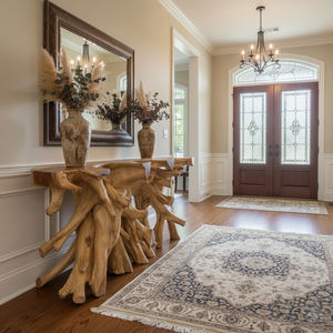 Mesa Consola de Estilo Orgánico Hecha a Mano con Raíz de Teca Natural de Lujo para la Entrada, Decoración de Interiores y Muebles de Diseño - Product Image 2