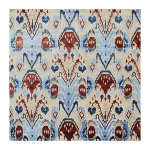 Ikat Design Handknotted 100 Knots Indo Nepali Rug Wool Fabricante moderno desde 1987 Envío Worldwide Door Drop Shipping - Product Image 1