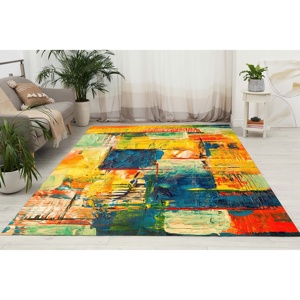 Alfombra Amarilla con Diseño de Arte Moderno, Alfombra Suave de Tela No Tejida - Product Image 1