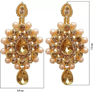 สร้อยคอโมติสีทองคลาสสิก ปรับขนาดได้ ชุบโรเดียม ประดับมุกเทียมทรงเรขาคณิต คริสตัล ไรน์สโตน โลหะผสม เหมาะสำหรับงานปาร์ตี้และงานหมั้น - Product Image 3