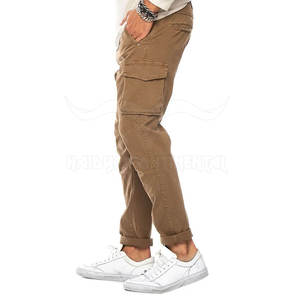 Pantalones cargo de lona de cintura alta informales para hombre, pantalones ligeros de cintura alta con patrón recto, venta al por mayor en línea para ropa deportiva de invierno - Product Image 3