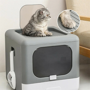 Anti Splash Grote Gesloten Kattenbak Met Opvouwbaar Plastic Ontwerp En Geurcontrole - Product Image 4