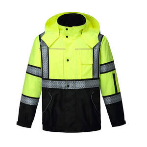 Chaqueta de Invierno de Seguridad Reflectante de Alta Visibilidad, de Poliéster de Primera Calidad, con Capucha Oculta, Acolchada e Impermeable - Product Image 1
