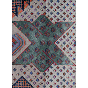 Manchaha Luxury Blue Hand Knotted Wool Bamboo Silk <b>Carpet</b> Geometric Floral Washable Jute Floor Rugs for Home for Teens-LES-2858 - Product Image 3