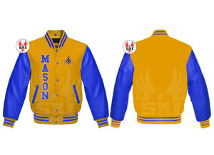 Veste de maçon maîtricien maçonnique sur mesure, veste universitaire personnalisée |   Veste universitaire en laine avec manches en cuir, style Regalia maçonnique - Product Image 2