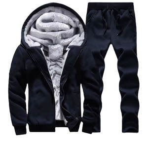 2026, traje deportivo informal para hombre, sudadera de punto de fibra de bambú transpirable, conjunto de pantalones, cuello de doble capa, sudaderas con capucha para primavera y otoño - Product Image 1