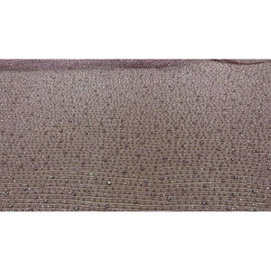 Tissu de luxe rose poudré avec perles de cristal, 100% polyester, décorations tissées, paillettes, pois, maille pour sacs et jouets - Product Image 2