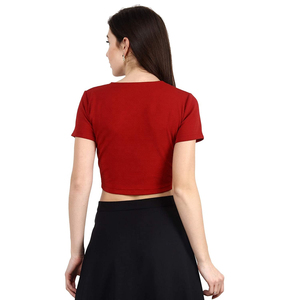 เสื้อครอปผ้าแคนวาสสำหรับออกกำลังกายของผู้หญิงเสื้อครอปดีไซน์ใหม่เสื้อครอปผ้าแคนวาสสำหรับออกกำลังกายในฤดูร้อน - Product Image 4