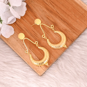Unique Design Drop Studs Earrings Handmade Designer Earring Gold Plated Brass Earring Statement Jewelry for Women Anniversary - Product Image 2