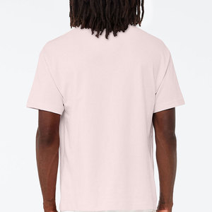 T-shirt personnalisé avec impression broderie logo décontracté couleur unie vierge col rond 250-300GSM poids lourd 100% coton T-Shirts - Product Image 3